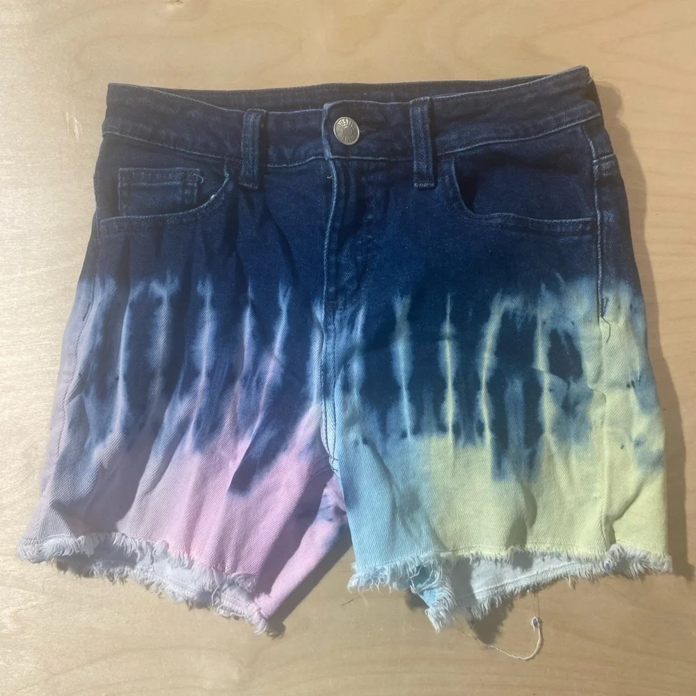 Justice Multicolor Tie-Dye Jean Shorts 16 (GA)